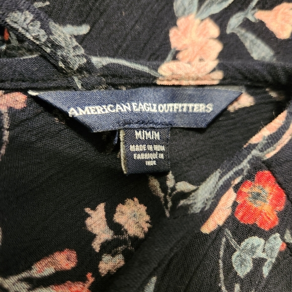 American Eagle Floral Dress Boho Open Shoulder Open Back Size Medium - Picture 10 of 16